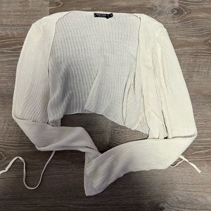 Nasty Gal White Cropped Sweater